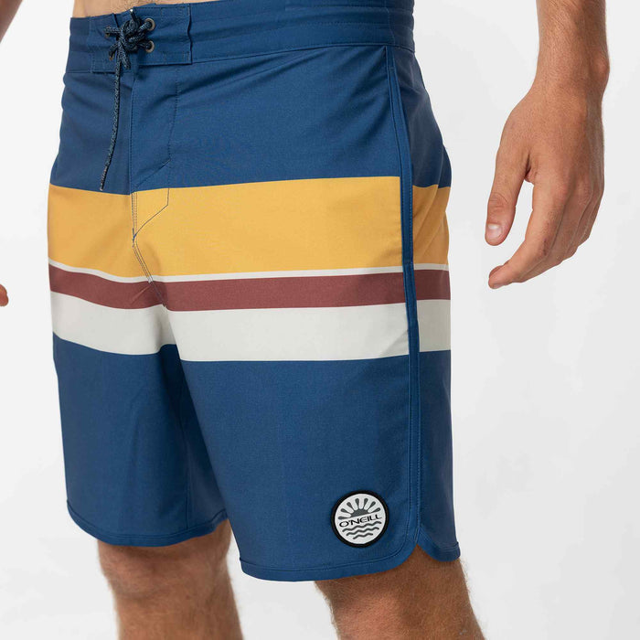 Cruzer Stripe Scallop 18" Boardshort - Indigo