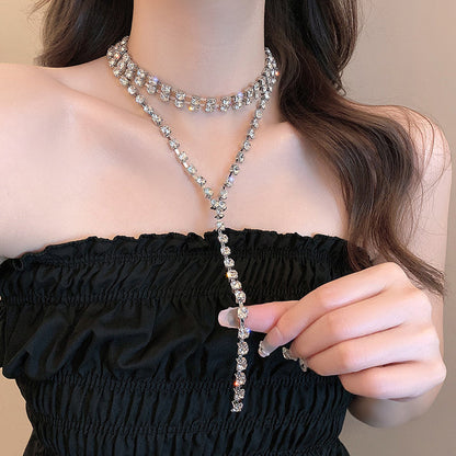 Crystal Drop Choker Necklace - Fashionnsio