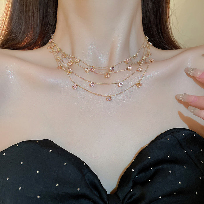 Crystal Multi Layer Necklace - Fashionnsio