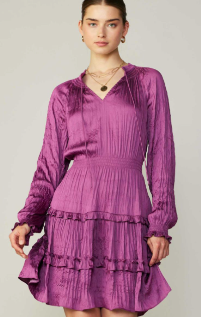 Current Air L/S Wrinkled Mini Dress