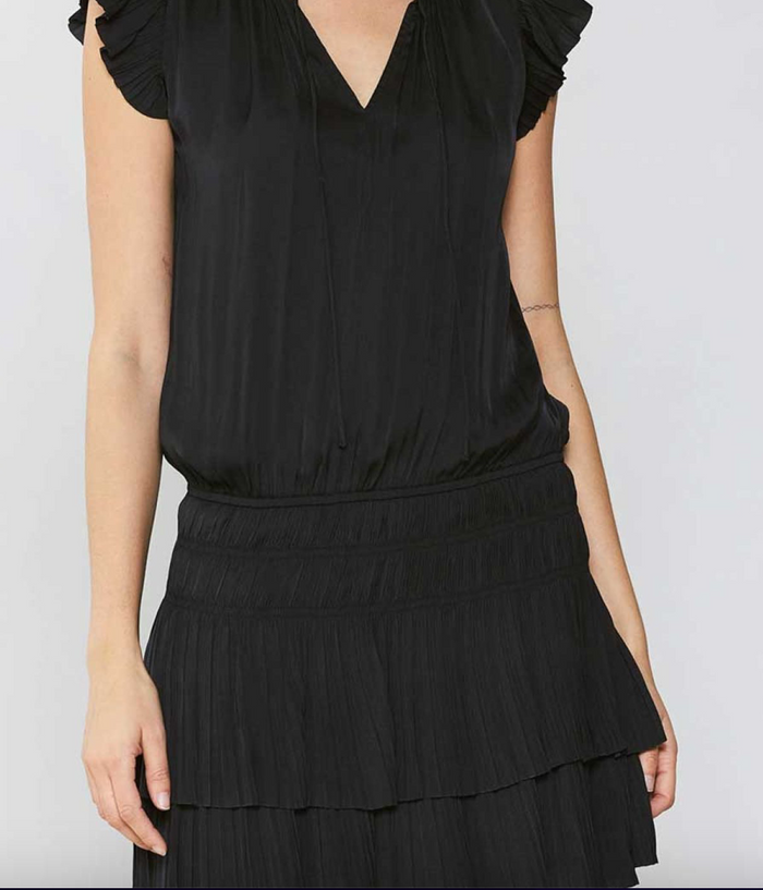 Current Air SS Smocked Waist Pleated Mini Skirt Dress