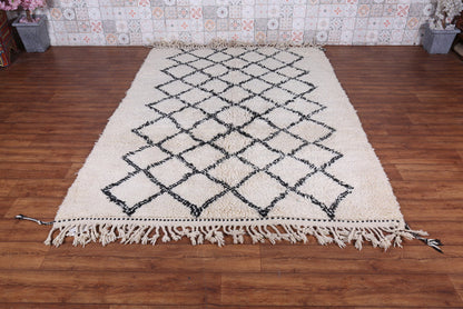 Woven Beni Ourain Rug - Beige And Black Moroccan Rug - Custom rug - custom moroccan rugs