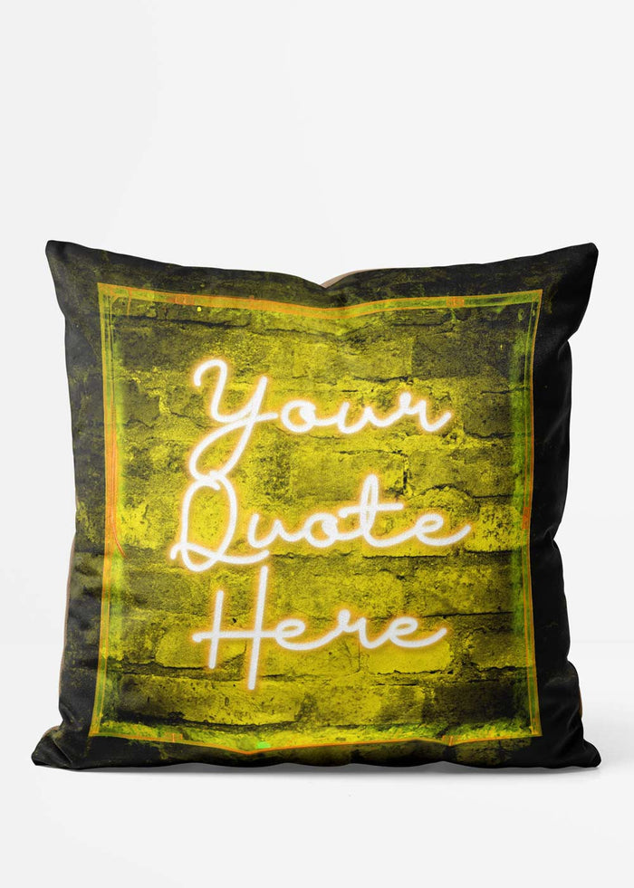 Custom Scribble Neon Yellow Cushion, front view