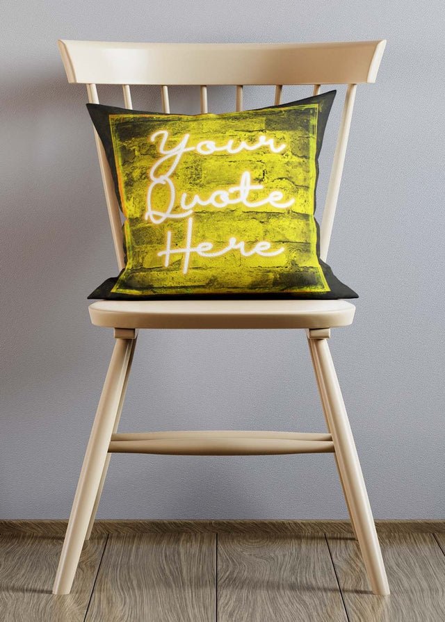 Custom Scribble Neon Yellow Cushion