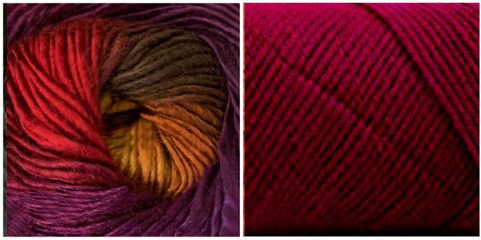 DARK FUCHSIA + ORCHID - Embossed Fall Pocket Shawl KIT