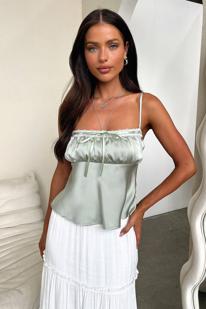 Dash Silky Cami Top - Sage