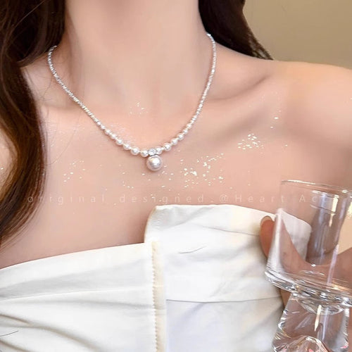 Diamond Pearl Necklace - Fashionnsio