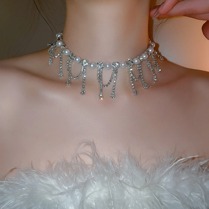 Diamond Tassel Choker Necklace - Fashionnsio