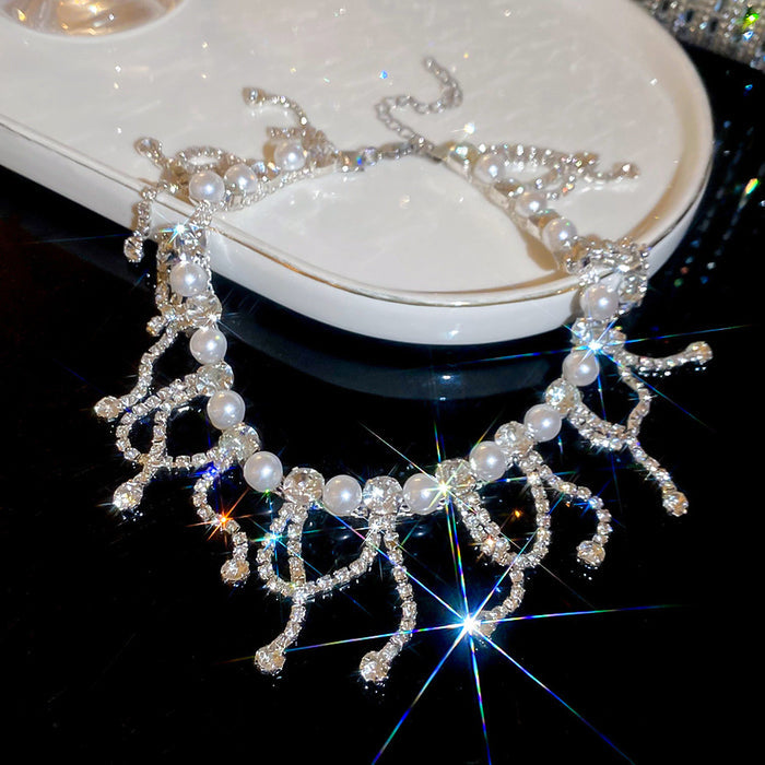 Diamond Tassel Choker Necklace - Fashionnsio