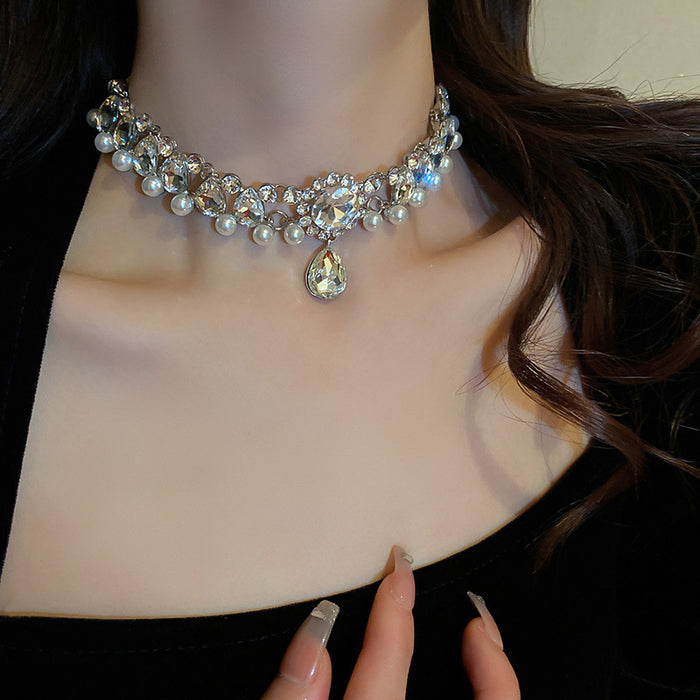 Diamond Water Drop Choker Necklace - Fashionnsio