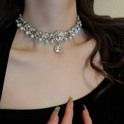 Diamond Water Drop Choker Necklace - Fashionnsio