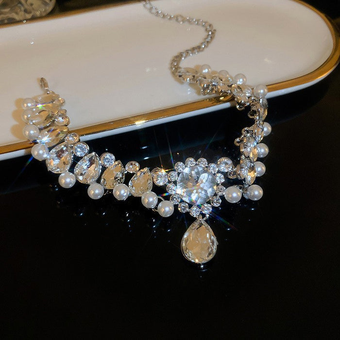 Diamond Water Drop Choker Necklace - Fashionnsio