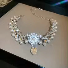 Diamond Water Drop Choker Necklace - Fashionnsio