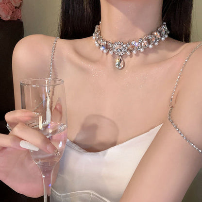Diamond Water Drop Choker Necklace - Fashionnsio