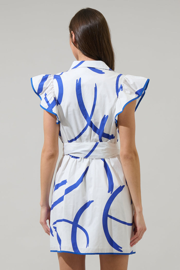 Dorma Strokes Maia Ruffle Collared Dress