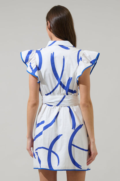 Dorma Strokes Maia Ruffle Collared Dress