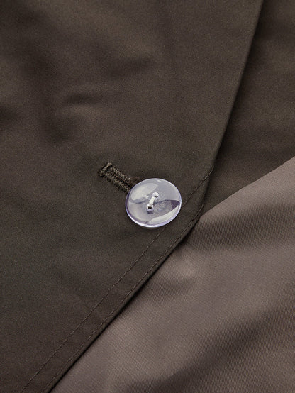Double-Button Cropped Trench Coat