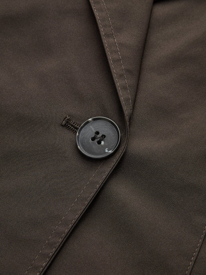 Double-Button Cropped Trench Coat