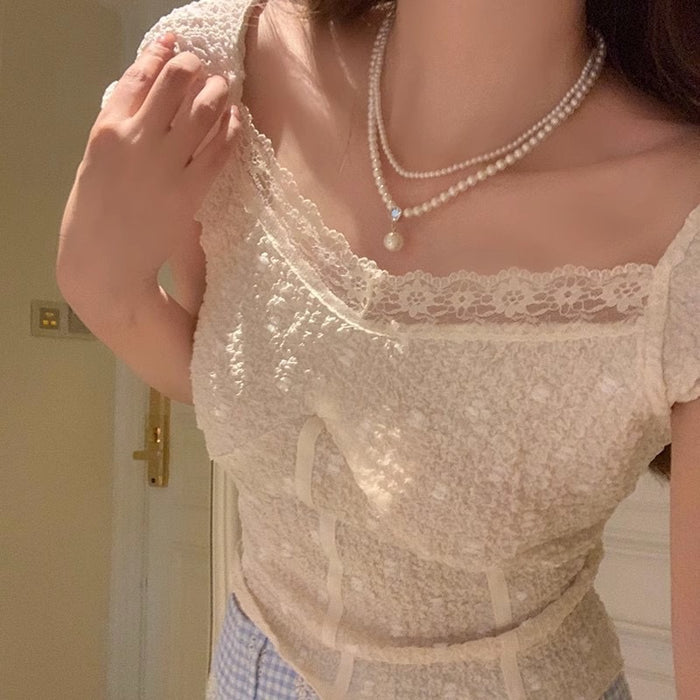 Double Layer Pearl Necklace fashionnsio
