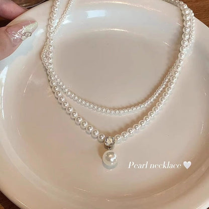 Double Layer Pearl Necklace fashionnsio