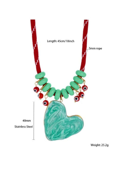 Double the Charm Beaded Heart Necklace Set-Cute-Trendy-Shop-Womens-Boutique-Clothing-Store