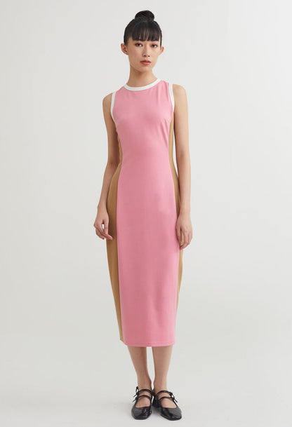 Dual Tone Slip Midi Dress