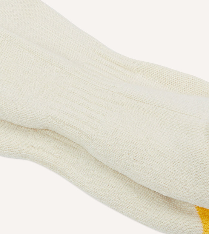 Ecru Multi 6 Stripe Cotton Sports Sock