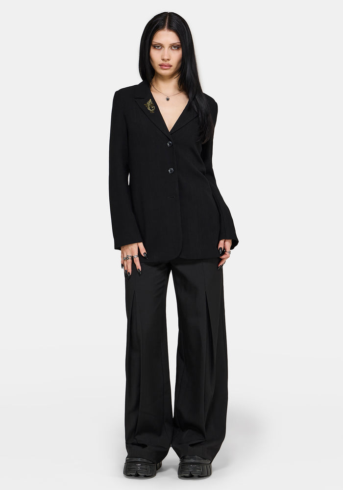 Ellis Embroidered Longline Blazer