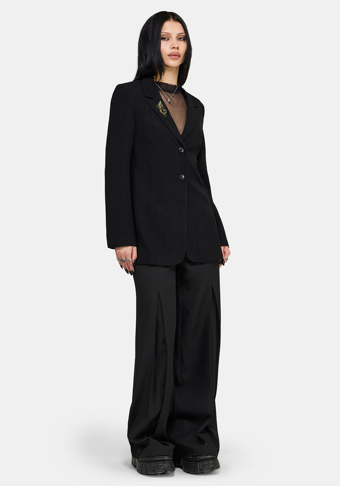 Ellis Embroidered Longline Blazer