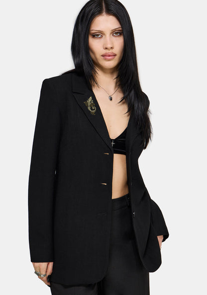 Ellis Embroidered Longline Blazer