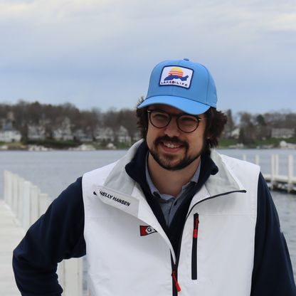 Embroidered Lake Sunset Patch Hat