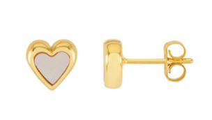Pink Pearl Heart Stud