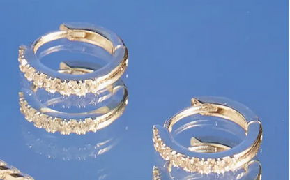 Silver Pave Set Hoop