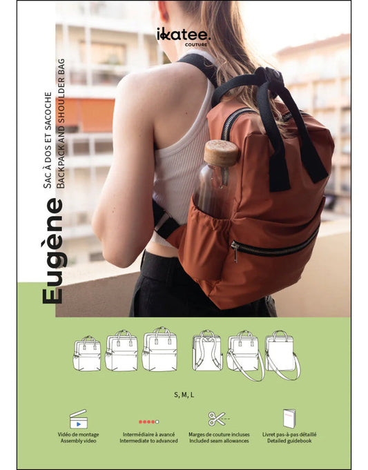 Eugène Backpack & Shoulder Bag Sewing Pattern, Ikatee
