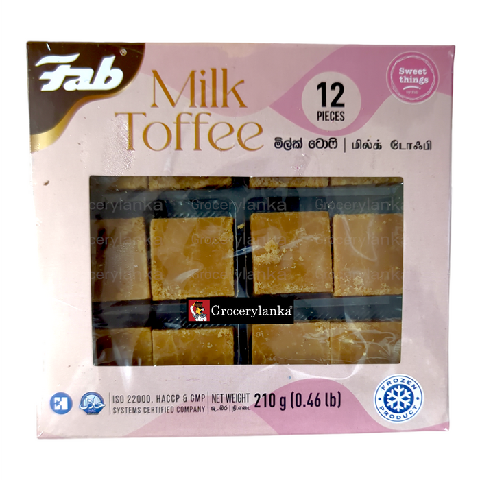 Packaged milk toffee with visible brand name on a white background