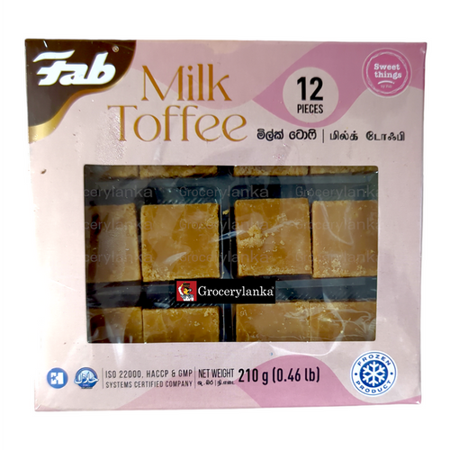 Packaged milk toffee with visible brand name on a white background