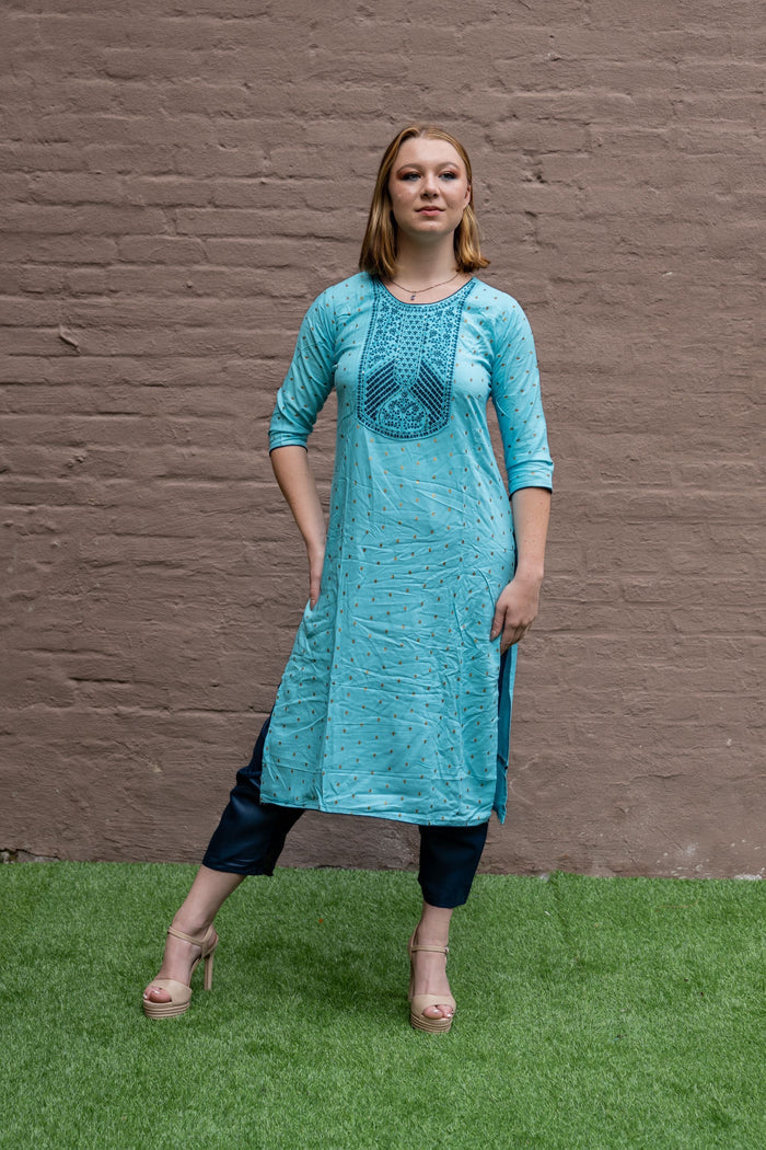 Fancy Cotton Silk Embroidered Pale Turquoise Salwar Kameez