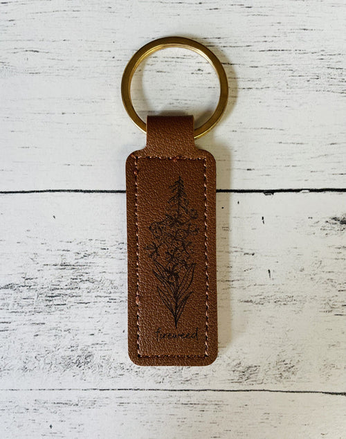 Fireweed Leather Keychain