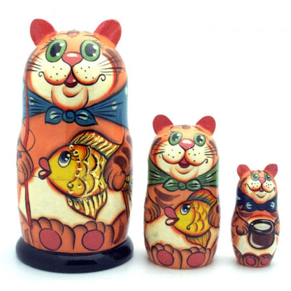 Fishing Cat Nesting Doll Set