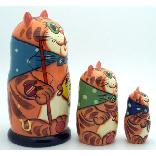 Fishing Cat Nesting Doll Set