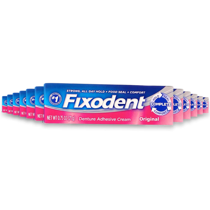 Fixodent Denture Adhesive Cream Travel Size, 0.75 oz - 24 Pack