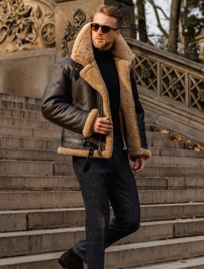 Fletcher™ | Veste en simili cuir d'agneau premium