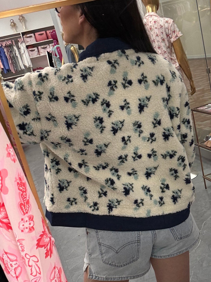 Floral Collared Button-Down Jacket - Intimate Whispers