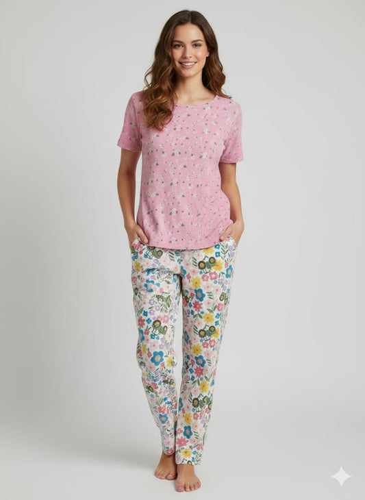 Irah Vastra women’s T-shirt and pant set — model front view