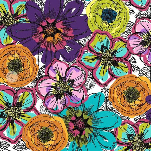 Winding Road Flower Fields 108" Wide Backing Fabric - 55017DW-1DES - 3 YARD CUT, quilting fabric by Windham Fabrics