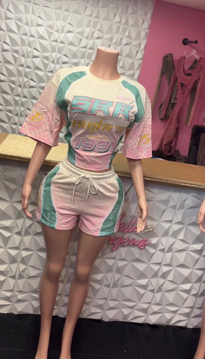 Fly Girl Short Set ( Beige)