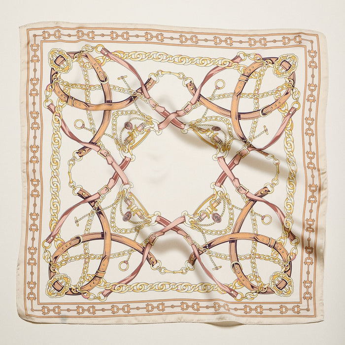 Frem NYC Classic Equestrian Chain Satin Scarf - Multiple Colors!