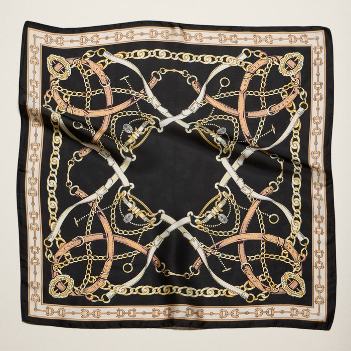 Frem NYC Classic Equestrian Chain Satin Scarf - Multiple Colors!