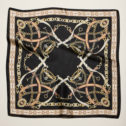 Frem NYC Classic Equestrian Chain Satin Scarf - Multiple Colors!