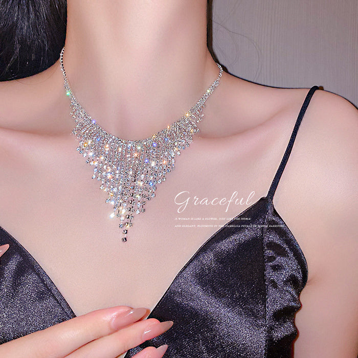 Fringe Statement Diamond Necklace - Fashionnsio